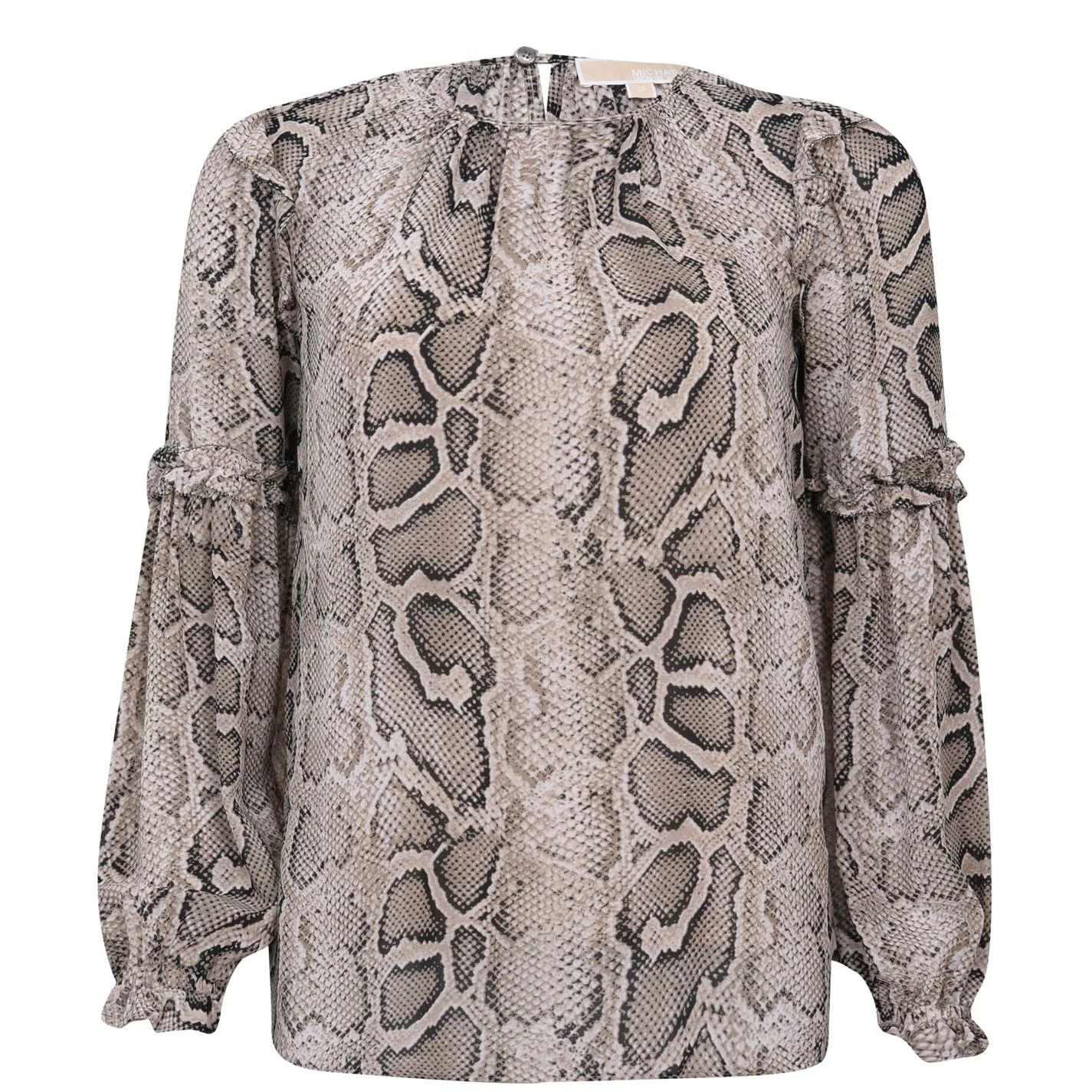 MICHAEL Michael Kors Snake Ruffle Long Sleeve Blouse 3 MICHAEL Michael Kors Snake Ruffle Long Sleeve Blouse