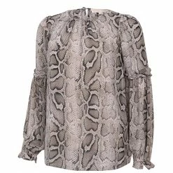 MICHAEL Michael Kors Snake Ruffle Long Sleeve Blouse 15 MICHAEL Michael Kors Snake Ruffle Long Sleeve Blouse -MICHAEL Michael Kors Official Shop 54015704 xxl a11