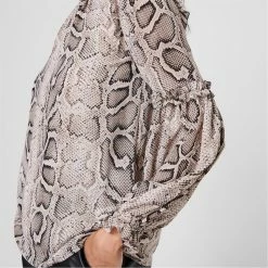 MICHAEL Michael Kors Snake Ruffle Long Sleeve Blouse 13 MICHAEL Michael Kors Snake Ruffle Long Sleeve Blouse -MICHAEL Michael Kors Official Shop 54015704 xxl a4