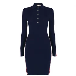 MICHAEL Michael Kors Michael Michael Kors Long Sleeve Tape Polo Dress