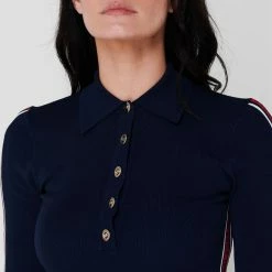 MICHAEL Michael Kors Michael Michael Kors Long Sleeve Tape Polo Dress -MICHAEL Michael Kors Official Shop 65223918 xxl a3